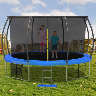 SENCHO GINSYTALIOR Round Backyard Trampoline with Safety Enclosure 